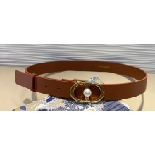 Dior Width 3cm 30 Montaigne Jolie Belt in Smooth Calfskin Brown