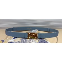 Dior D-Treasure Belt in Smooth Calfskin Blue and White Resin Pearls