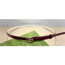 Gucci Width 1.2cm Thin patent Double G belt 707327 Red