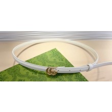 Gucci Width 1.2cm Thin patent Double G belt 707327 White
