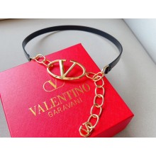 Valentino Vlogo Signature Shiny Calfskin Belt With Chain 02