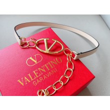 Valentino Vlogo Signature Shiny Calfskin Belt With Chain 03