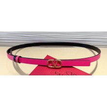 Valentino Vlogo Signature Reversible Belt In Metallic And Shiny Calfskin 10 mm 10