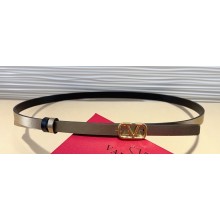 Valentino Vlogo Signature Reversible Belt In Metallic And Shiny Calfskin 10 mm 11