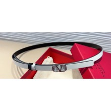 Valentino Vlogo Signature Reversible Belt In Metallic And Shiny Calfskin 10 mm 19