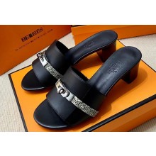 Hermes Gigi 50 sandals in calfskin Black/Python with Kelly buckle (original quality)