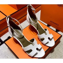 Hermes Legend Wedge sandals in calfskin White (original quality)