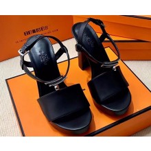 Hermes Elancée Sandals in calfskin Black (original quality)