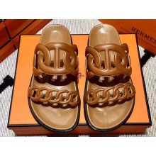 Hermes Extra sandals in Nappa leather Brown (original quality)