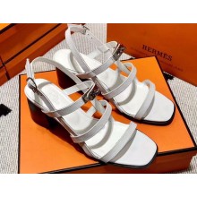 Hermes Eve 60 Sandals in calfskin White (original quality)