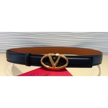 Valentino The Bold Edition Vlogo Shiny Calfskin Belt 30 mm 01