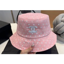 Chanel Dotted and Logo Print Bucket Hat Pink 2024