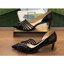Gucci Heel 6.5cm Women's pumps with Multi buckles leather Black 2024