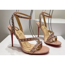 Christian Louboutin Heel 10cm Mafaldina Spikes Leather Sandals Nude 2024
