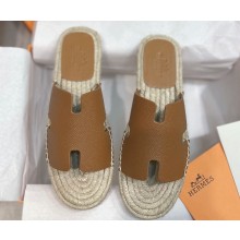 Hermes Antigua espadrilles in Epsom Calfskin Brown 2024