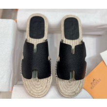 Hermes Antigua espadrilles in Epsom Calfskin Black 2024