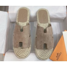 Hermes Antigua espadrilles in suede goatskin Camel 2024