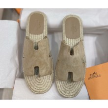Hermes Antigua espadrilles in suede goatskin Beige 2024