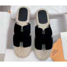 Hermes Antigua espadrilles in suede goatskin Black 2024