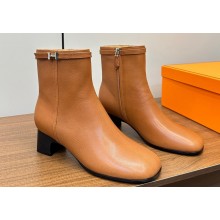 Hermes Heel 4.5cm Imperial 50 ankle boots in calfskin marron alezan 2024