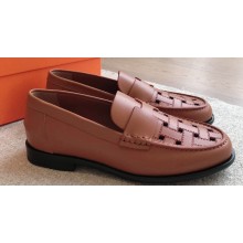 Hermes Kennedy loafers in supple calfskin Brown with "H" cut-out detail 2024