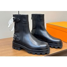 Hermes Heel 4.5cm Jaimy ankle boots in calfskin Black 2024