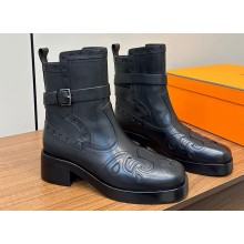 Hermes Heel 4.5cm Hill ankle boots in calfskin Black 2024