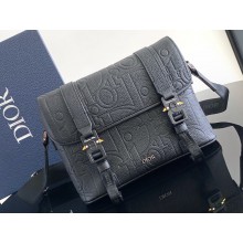 Dior Hit the Road Messenger Bag with Flap in Black Dior Gravity Leather and Black Grained Calfskin 2024