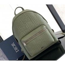 Dior Rider 2.0 Zipped Backpack Bag in Khaki Dior Gravity Leather and Khaki Grained Calfskin 2024