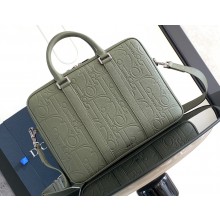 Dior Zipped Briefcase Bag in Khaki Dior Gravity Leather and Khaki Grained Calfskin 2024