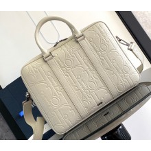 Dior Zipped Briefcase Bag in Beige Dior Gravity Leather and Beige Grained Calfskin 2024