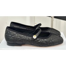 Dior Ballet Flats with Strap in Quilted Cannage Calfskin Black 2024