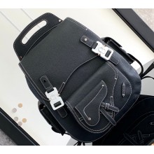 Dior Maxi Gallop Backpack Bag in Black Grained Calfskin 2024
