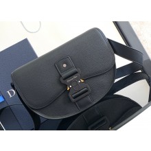 Dior Gallop Bag with Strap in Black Grained Calfskin 2024