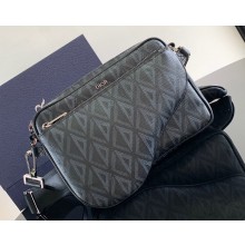 Dior Saddle Triple Pouch Bag in Black CD Diamond Canvas 2024