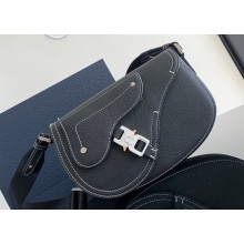 Dior Saddle Messenger Bag in Black Grained Calfskin 2024