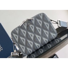 Dior Zipped Pouch Bag with Strap in Gray CD Diamond Canvas 2024