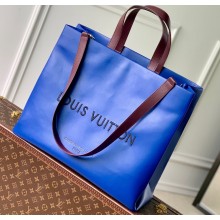 Louis Vuitton Cowhide leather Shopper Tote MM Bag M24457 Blue 2024