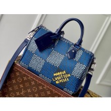 Louis Vuitton Damier Heritage canvas Speedy 25 Bandoulière Bag N40691 Blue 2024