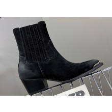 Celine Heel 4.5cm Cruiser Boots Chelsea Boot In Suede Black 2024