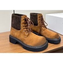Loewe Sierra combat boots in suede Brown 2024
