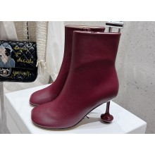 Loewe Heel 8.5cm Toy ankle bootie in nappa lambskin Burgundy 2024