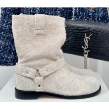 Loewe Campo Biker boot in brushed suede White 2024