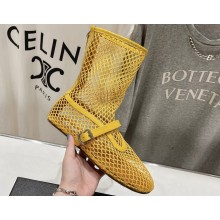 Alaia Fishnet High Ballet Flats Yellow 2024