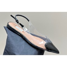 Alaia Le Cœur Flat Slingbacks In Patent Calfskin Black 2024