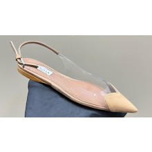 Alaia Le Cœur Flat Slingbacks In Patent Calfskin Nude 2024