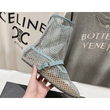 Alaia Fishnet High Ballet Flats Gray 2024