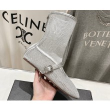 Alaia Fishnet High Ballet Flats Silver 2024