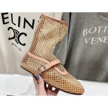 Alaia Fishnet High Ballet Flats Beige 2024