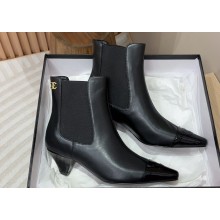 Chanel Heel 5cm CC Logo Ankle Boots Calfskin Black 2024